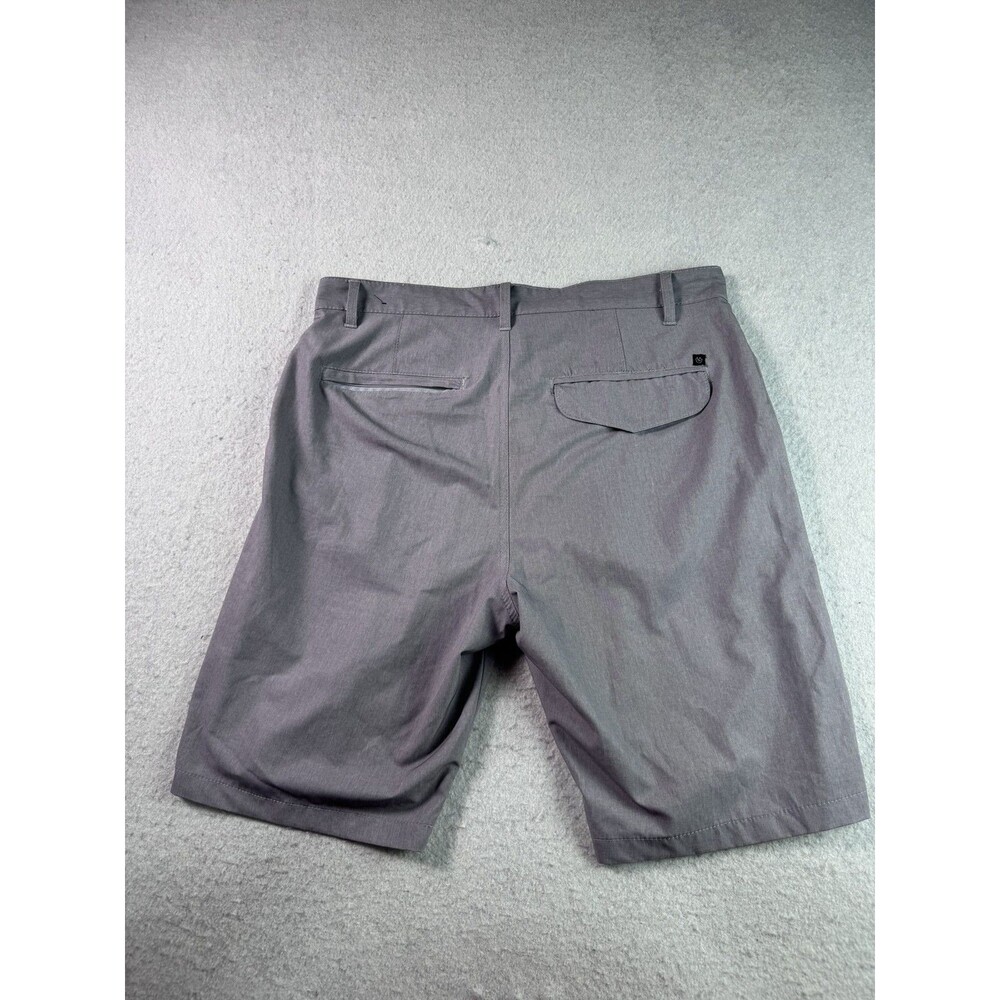 Burnside Men's Gray Flat Front Hybrid Shorts Size 33 Performance Stretch